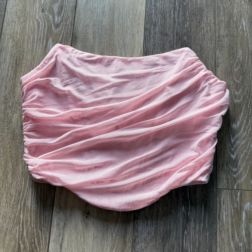 Chic Pink Ruched Women's Bodysuit
